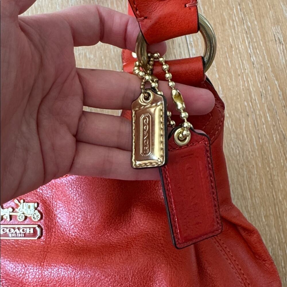 Vintage Y2K Coach Madison Maggie Cinnamon Red Leather Shoulder Bag - Picture 6 of 12